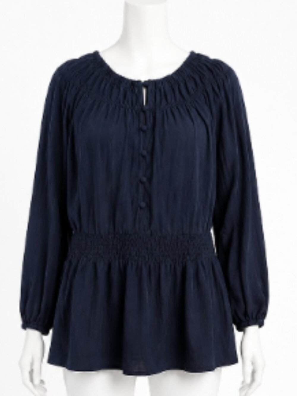 Lane Bryant Navy Long Sleeve Blouse Size 18